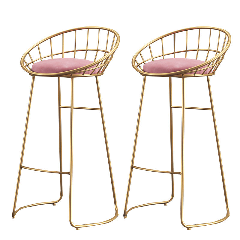 Scandinavian Design Upholstered Bar Stools Armless Stools with Cushion