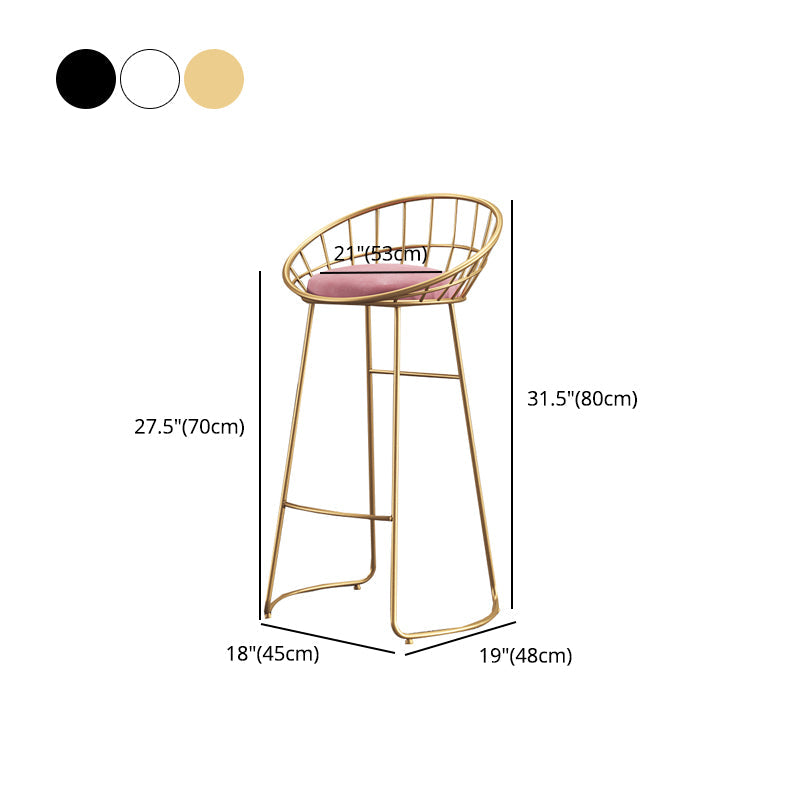 Scandinavian Design Upholstered Bar Stools Armless Stools with Cushion