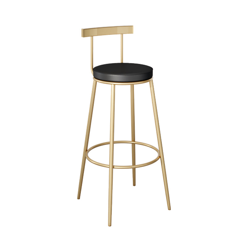 1/3 Pieces Glam Iron Bar Table Set Sintered Stone Top Bistro Set with Shelf Black 30"H Stool (Single) Clearhalo 'Bar Furniture' 'furn' 'furn_home_bar_bar_sets' 'Furniture' 'Home Bars & Bar Sets' 'home_bar_bar_sets' 'Kitchen & Dining Furniture' 5225435