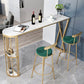 1/3 Pieces Glam Iron Bar Table Set Sintered Stone Top Bistro Set with Shelf Clearhalo 'Bar Furniture' 'furn' 'furn_home_bar_bar_sets' 'Furniture' 'Home Bars & Bar Sets' 'home_bar_bar_sets' 'Kitchen & Dining Furniture' 5225436