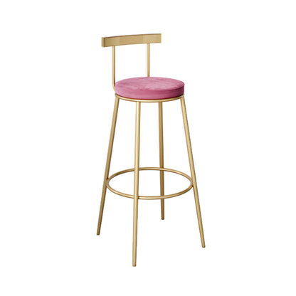 1/3 Pieces Glam Iron Bar Table Set Sintered Stone Top Bistro Set with Shelf Pink 30"H Stool (Single) Clearhalo 'Bar Furniture' 'furn' 'furn_home_bar_bar_sets' 'Furniture' 'Home Bars & Bar Sets' 'home_bar_bar_sets' 'Kitchen & Dining Furniture' 5225437
