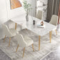 Glam Iron Dinette Set 1/2/3/5/7 Pieces Rectangle Dining Table Set with Sintered Stone Top