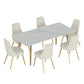 Glam Iron Dinette Set 1/2/3/5/7 Pieces Rectangle Dining Table Set with Sintered Stone Top