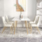 Glam Iron Dinette Set 1/2/3/5/7 Pieces Rectangle Dining Table Set with Sintered Stone Top