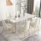 Glam Iron Dinette Set 1/2/3/5/7 Pieces Rectangle Dining Table Set with Sintered Stone Top