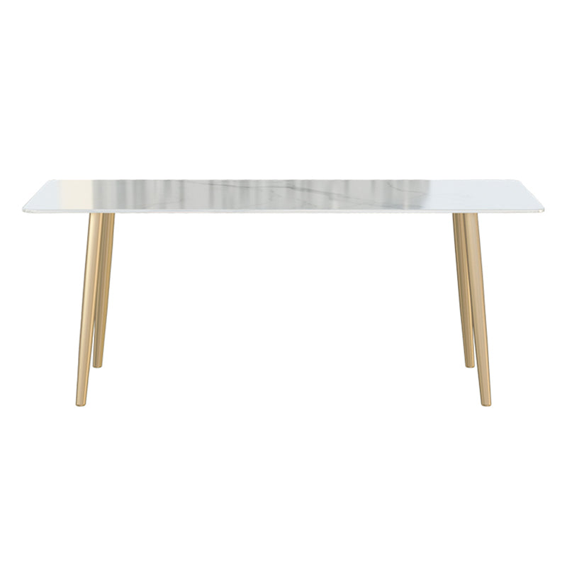 Glam Iron Dinette Set 1/2/3/5/7 Pieces Rectangle Dining Table Set with Sintered Stone Top