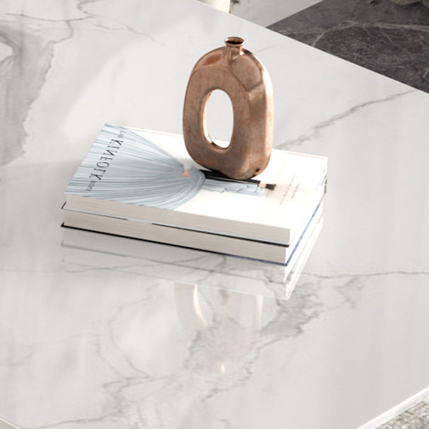 Glam Iron Dinette Set 1/2/3/5/7 Pieces Rectangle Dining Table Set with Sintered Stone Top