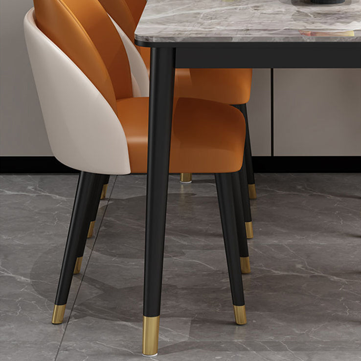 Set da pranzo rettangolare stile glam Set da pranzo da 1/2/5/7 pezzi per sale da pranzo