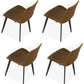 Contemporary Style Sintered Stone Dining Round Table Set 1/4/5/7 Pieces Dining Set 4 Yellow Chairs Clearhalo 'Dining Room Sets' 'Dining Tables & Seating' 'dining_room_set' 'furn' 'furn_dining_room_set' 'Furniture' 'Kitchen & Dining Furniture' 5225611