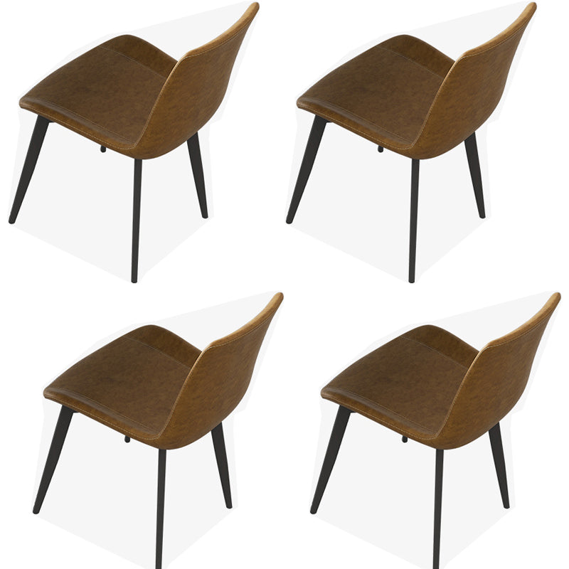 Contemporary Style Sintered Stone Dining Round Table Set 1/4/5/7 Pieces Dining Set 4 Yellow Chairs Clearhalo 'Dining Room Sets' 'Dining Tables & Seating' 'dining_room_set' 'furn' 'furn_dining_room_set' 'Furniture' 'Kitchen & Dining Furniture' 5225611