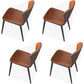 Contemporary Style Sintered Stone Dining Round Table Set 1/4/5/7 Pieces Dining Set 4 Orange Chairs Clearhalo 'Dining Room Sets' 'Dining Tables & Seating' 'dining_room_set' 'furn' 'furn_dining_room_set' 'Furniture' 'Kitchen & Dining Furniture' 5225612