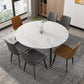 Contemporary Style Sintered Stone Dining Round Table Set 1/4/5/7 Pieces Dining Set Clearhalo 'Dining Room Sets' 'Dining Tables & Seating' 'dining_room_set' 'furn' 'furn_dining_room_set' 'Furniture' 'Kitchen & Dining Furniture' 5225615