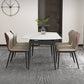 Contemporary Style Sintered Stone Dining Round Table Set 1/4/5/7 Pieces Dining Set 5 Pieces: Table, 4 Beige Chairs Clearhalo 'Dining Room Sets' 'Dining Tables & Seating' 'dining_room_set' 'furn' 'furn_dining_room_set' 'Furniture' 'Kitchen & Dining Furniture' 5225617