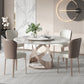 Ensemble de table à manger ronde moderne 1/2/5/9 pièces avec plateau en pierre frittée