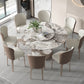 Ensemble de table à manger ronde moderne 1/2/5/9 pièces avec plateau en pierre frittée