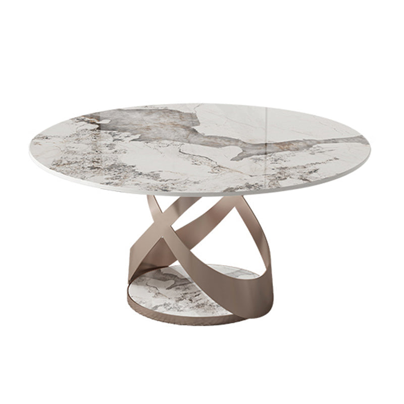 Ensemble de table à manger ronde moderne 1/2/5/9 pièces avec plateau en pierre frittée