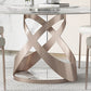 Ensemble de table à manger ronde moderne 1/2/5/9 pièces avec plateau en pierre frittée