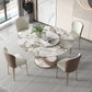 Ensemble de table à manger ronde moderne 1/2/5/9 pièces avec plateau en pierre frittée