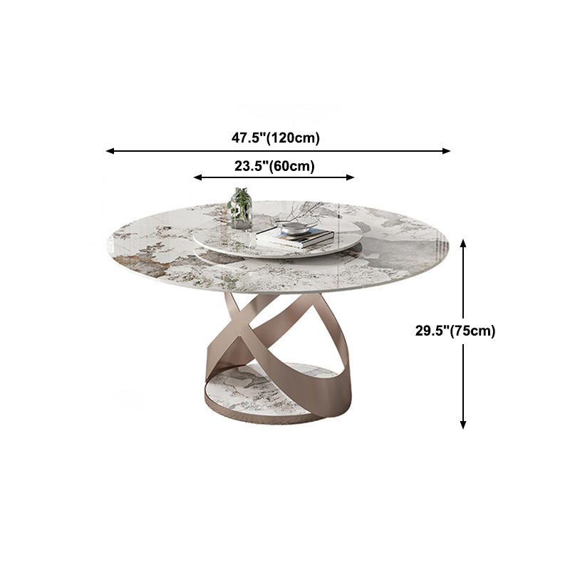 Ensemble de table à manger ronde moderne 1/2/5/9 pièces avec plateau en pierre frittée