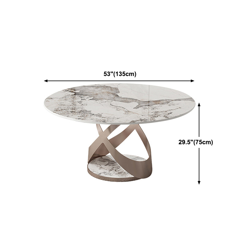 Ensemble de table à manger ronde moderne 1/2/5/9 pièces avec plateau en pierre frittée