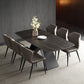 Set da pranzo moderno con piano in pietra sinterizzata Set tavolo da pranzo rettangolare 1/4/5/7 pezzi