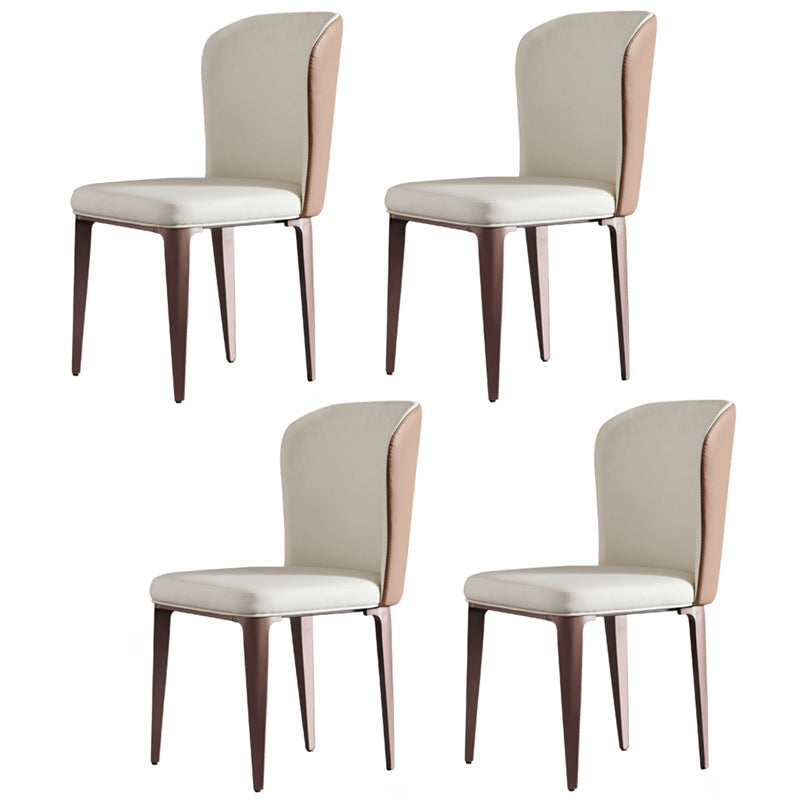 Modern Rectangle Dining Table Set 1/4/5/6/7 Pieces Dinette Set with Sintered Stone Top 4 White Chairs Clearhalo 'Dining Room Sets' 'Dining Tables & Seating' 'dining_room_set' 'furn' 'furn_dining_room_set' 'Furniture' 'Kitchen & Dining Furniture' 5225704