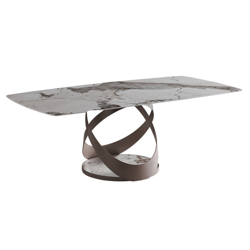Modern Rectangle Dining Table Set 1/4/5/6/7 Pieces Dinette Set with Sintered Stone Top White 70.9"L x 35.4"W Clearhalo 'Dining Room Sets' 'Dining Tables & Seating' 'dining_room_set' 'furn' 'furn_dining_room_set' 'Furniture' 'Kitchen & Dining Furniture' 5225708