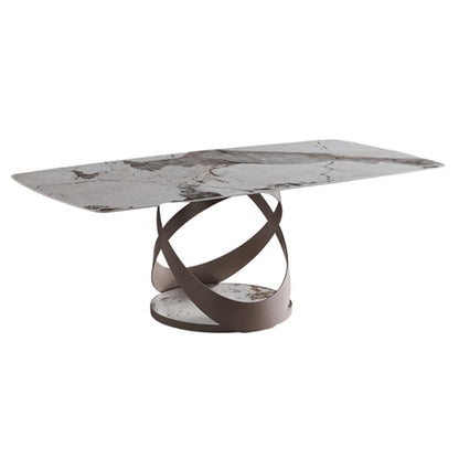 Modern Rectangle Dining Table Set 1/4/5/6/7 Pieces Dinette Set with Sintered Stone Top White 70.9"L x 35.4"W Clearhalo 'Dining Room Sets' 'Dining Tables & Seating' 'dining_room_set' 'furn' 'furn_dining_room_set' 'Furniture' 'Kitchen & Dining Furniture' 5225708