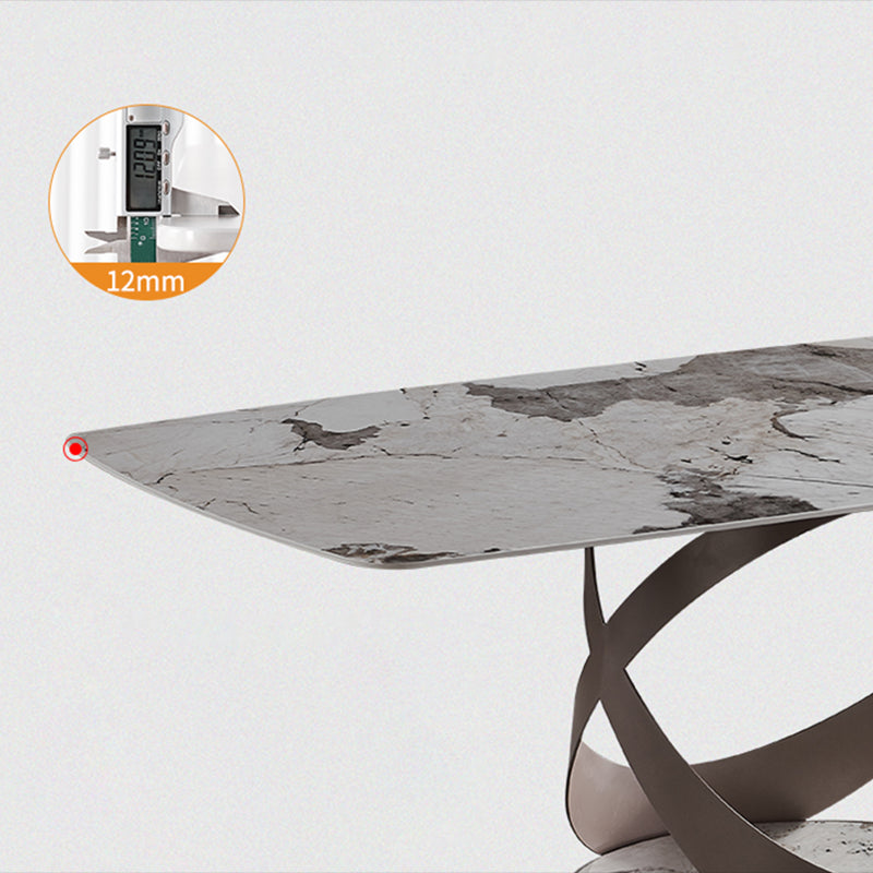 Modern Rectangle Dining Table Set 1/4/5/6/7 Pieces Dinette Set with Sintered Stone Top Clearhalo 'Dining Room Sets' 'Dining Tables & Seating' 'dining_room_set' 'furn' 'furn_dining_room_set' 'Furniture' 'Kitchen & Dining Furniture' 5225711
