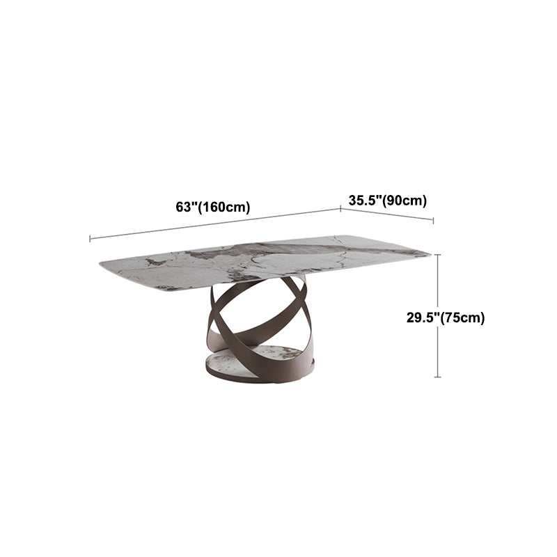 Modern Rectangle Dining Table Set 1/4/5/6/7 Pieces Dinette Set with Sintered Stone Top Clearhalo 'Dining Room Sets' 'Dining Tables & Seating' 'dining_room_set' 'furn' 'furn_dining_room_set' 'Furniture' 'Kitchen & Dining Furniture' 5225718