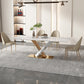 Nordic Sintered Stone Top Dining Set Rectangle 1/4/5/6/7/9 Pieces Dining Room Table Set