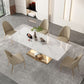 Nordic Sintered Stone Top Dining Set Rectangle 1/4/5/6/7/9 Pieces Dining Room Table Set