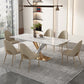 Nordic Sintered Stone Top Dining Set Rectangle 1/4/5/6/7/9 Pieces Dining Room Table Set