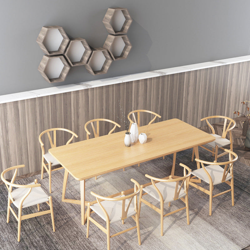 Tavolo da pranzo top in legno massiccio tavolo rettangolo con base di cavalletto