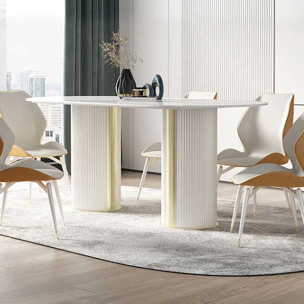 Ovaal dubbele voetstuk meubels luxe stijl stenen eetkamer collectie
