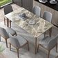 Rectangle Stone Table Modern Standard Height Dining Table with 4 Legs