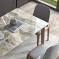 Rectangle Stone Table Modern Standard Height Dining Table with 4 Legs