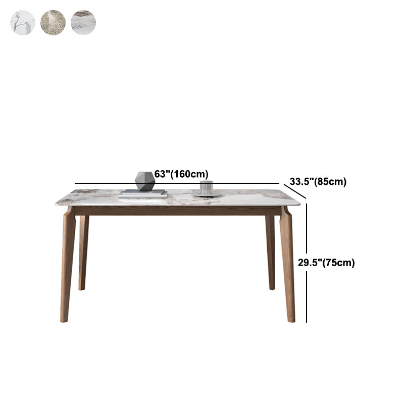 Rectangle Stone Table Modern Standard Height Dining Table with 4 Legs