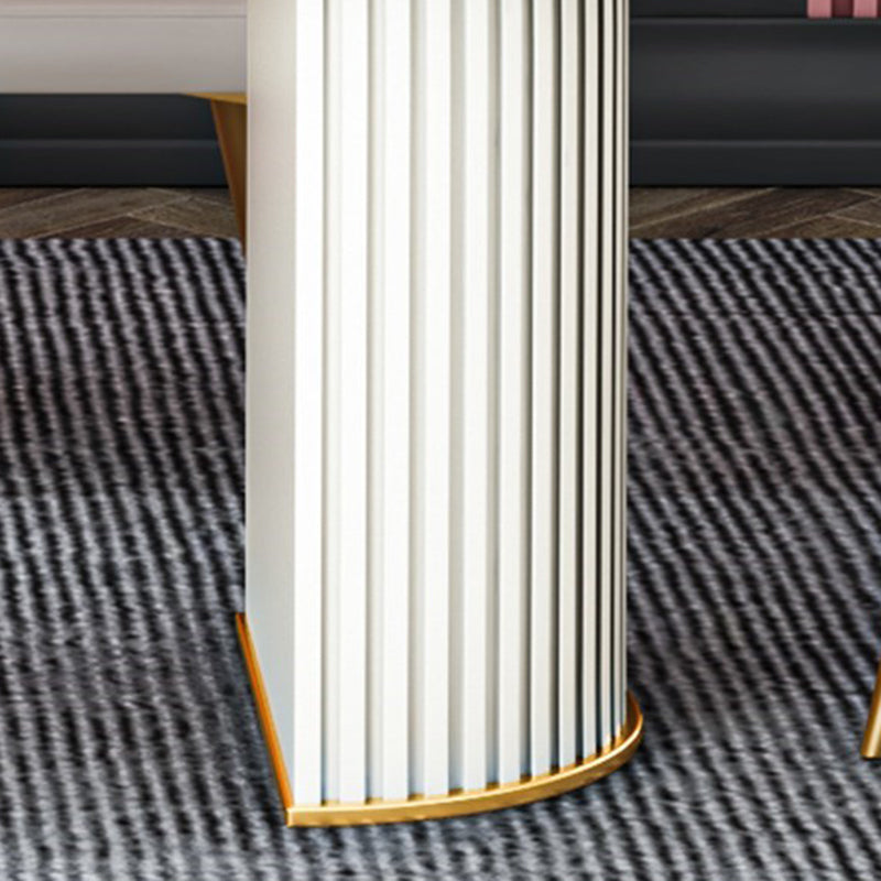 Tavolo da pranzo ovale in pietra sinterizzato tavolo da pranzo moderno con doppio piedistallo