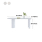 Simple Stone Top Table for Restaurant Oval Table with Three White Pedestal Clearhalo 'Dining Tables & Seating' 'Dining Tables' 'dining_table' 'furn' 'furn_dining_table' 'Furniture' 'Kitchen & Dining Furniture' 5225908