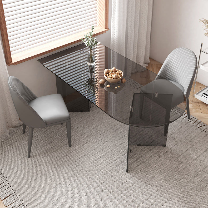 Mesa sin simplicidad de forma libre de mesa endurecida de doble pedestal mesa de comedor