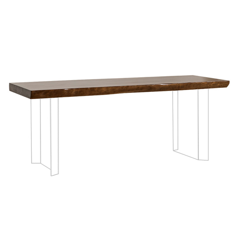 Modern Style Dining Table Solid Wood Rectangle Table with Acrylic Base