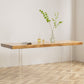 Modern Style Dining Table Solid Wood Rectangle Table with Acrylic Base