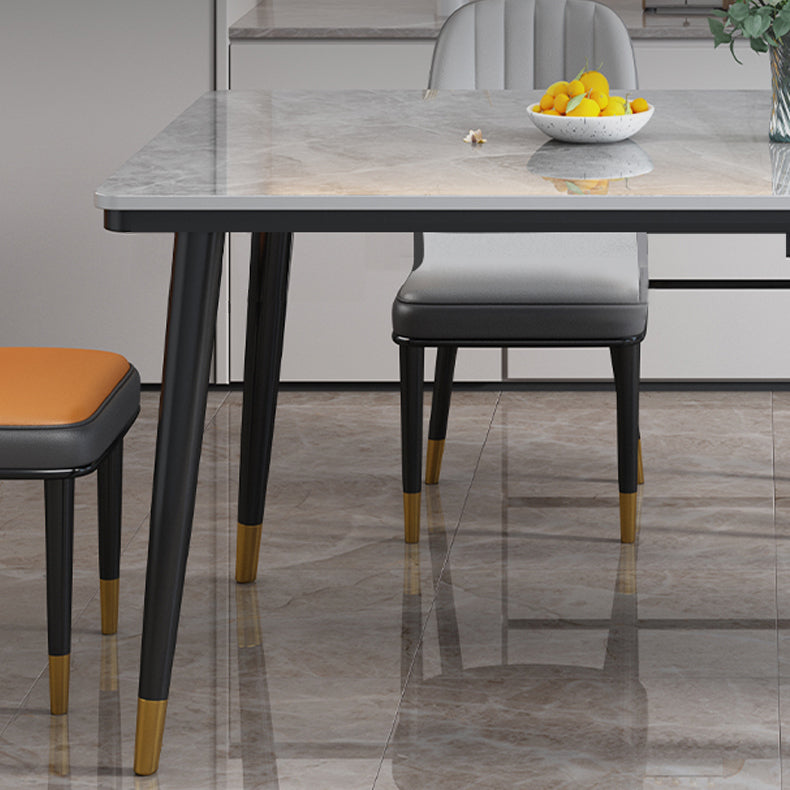 Sintered Stone Home Dining Table Modern Rectangle Table with 4 Legs