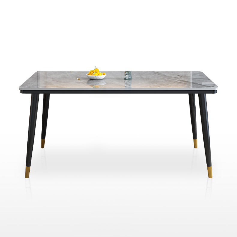 Sintered Stone Home Dining Table Modern Rectangle Table with 4 Legs