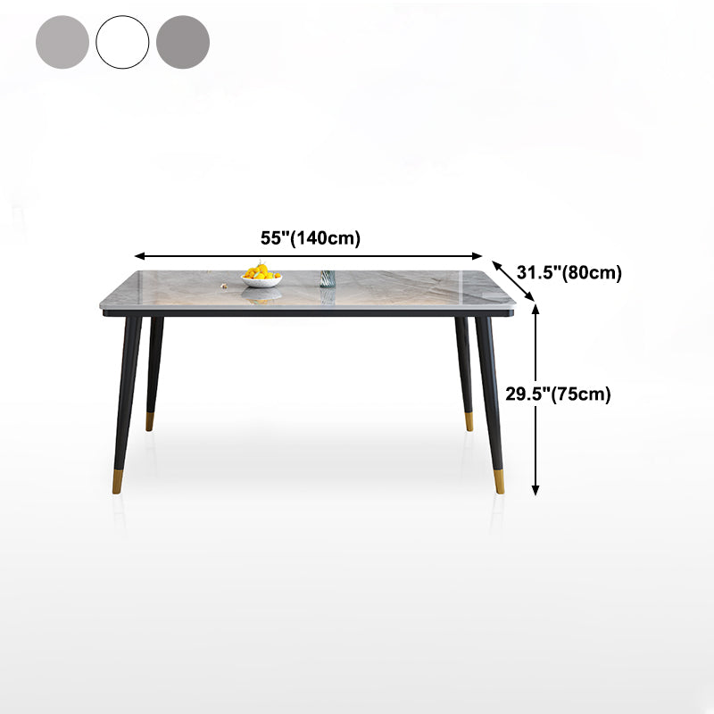 Sintered Stone Home Dining Table Modern Rectangle Table with 4 Legs