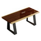 Modern Style Dining Table Solid Wood Rectangle Table with Black Base Sled Without Chairs Clearhalo 'Dining Tables & Seating' 'Dining Tables' 'dining_table' 'furn' 'furn_dining_table' 'Furniture' 'Kitchen & Dining Furniture' 5225973