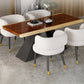 Modern Style Dining Table Solid Wood Rectangle Table with Black Base Double Pedestal 51.2"L x 27.6"W x 29.5"H Without Chairs Clearhalo 'Dining Tables & Seating' 'Dining Tables' 'dining_table' 'furn' 'furn_dining_table' 'Furniture' 'Kitchen & Dining Furniture' 5225975