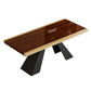 Modern Style Dining Table Solid Wood Rectangle Table with Black Base Double Pedestal Without Chairs Clearhalo 'Dining Tables & Seating' 'Dining Tables' 'dining_table' 'furn' 'furn_dining_table' 'Furniture' 'Kitchen & Dining Furniture' 5225977