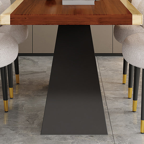 Modern Style Dining Table Solid Wood Rectangle Table with Black Base Clearhalo 'Dining Tables & Seating' 'Dining Tables' 'dining_table' 'furn' 'furn_dining_table' 'Furniture' 'Kitchen & Dining Furniture' 5225980